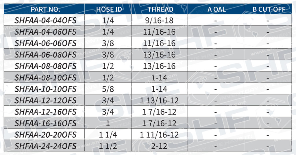 Female ORFS (ORing Face Seal) Straight Stainless Hose Fittings LTD
